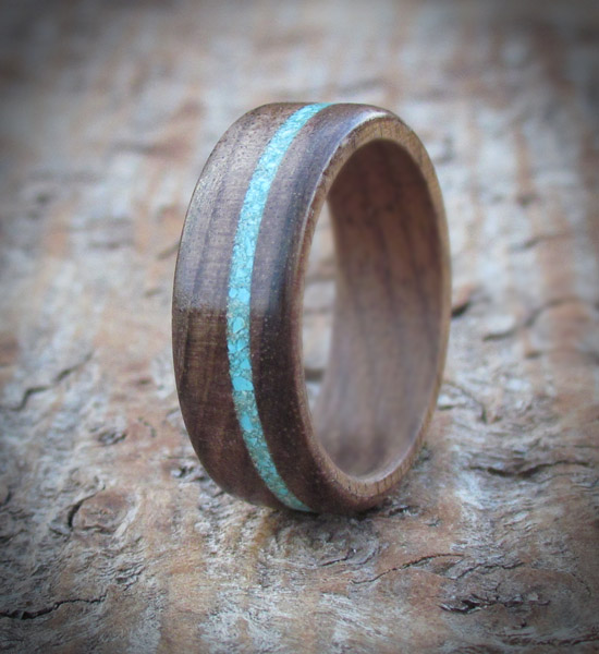 Walnut Wooden Engagement Ring