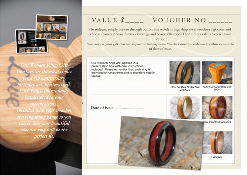 Wooden rings gift vouchers