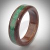 Walnut & gemstone wooden ring