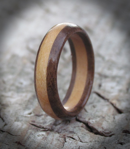 Cherry and Walnut wooden ring