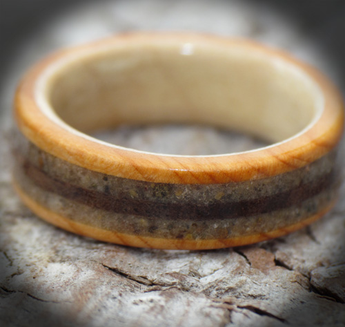 Sand inlay ring