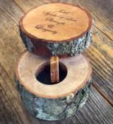 wooden ring box made from Oak branc