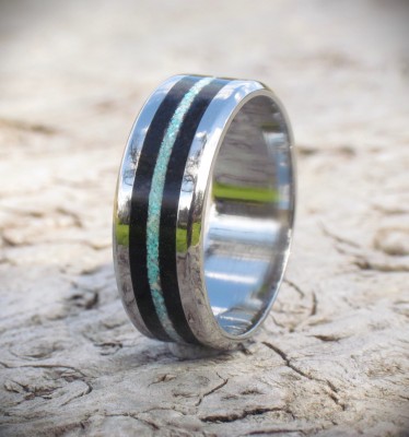 Titanium Ebony & Inlay Ring