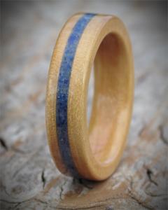 Cherry & Gemstone Wooden Ring