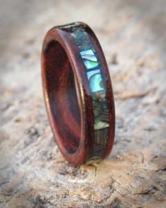 Abalone Shell & Indian Rosewood Ring