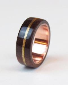 Reclaimed Copper And Bronze Wood Ring